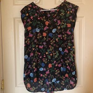 Black floral Pleione top.